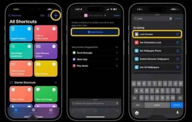康县苹果14锁屏维修店分享iPhone14升级iOS16.4后如何创建锁屏快捷方式 