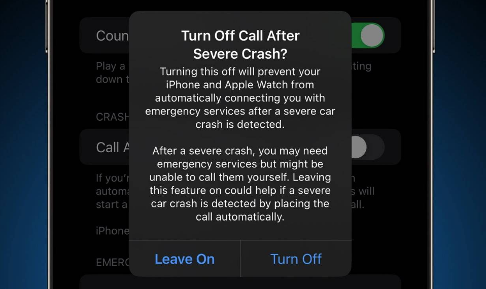 康县苹果14维修分享 iPhone 14 和 Apple Watch 上关闭崩溃检测 